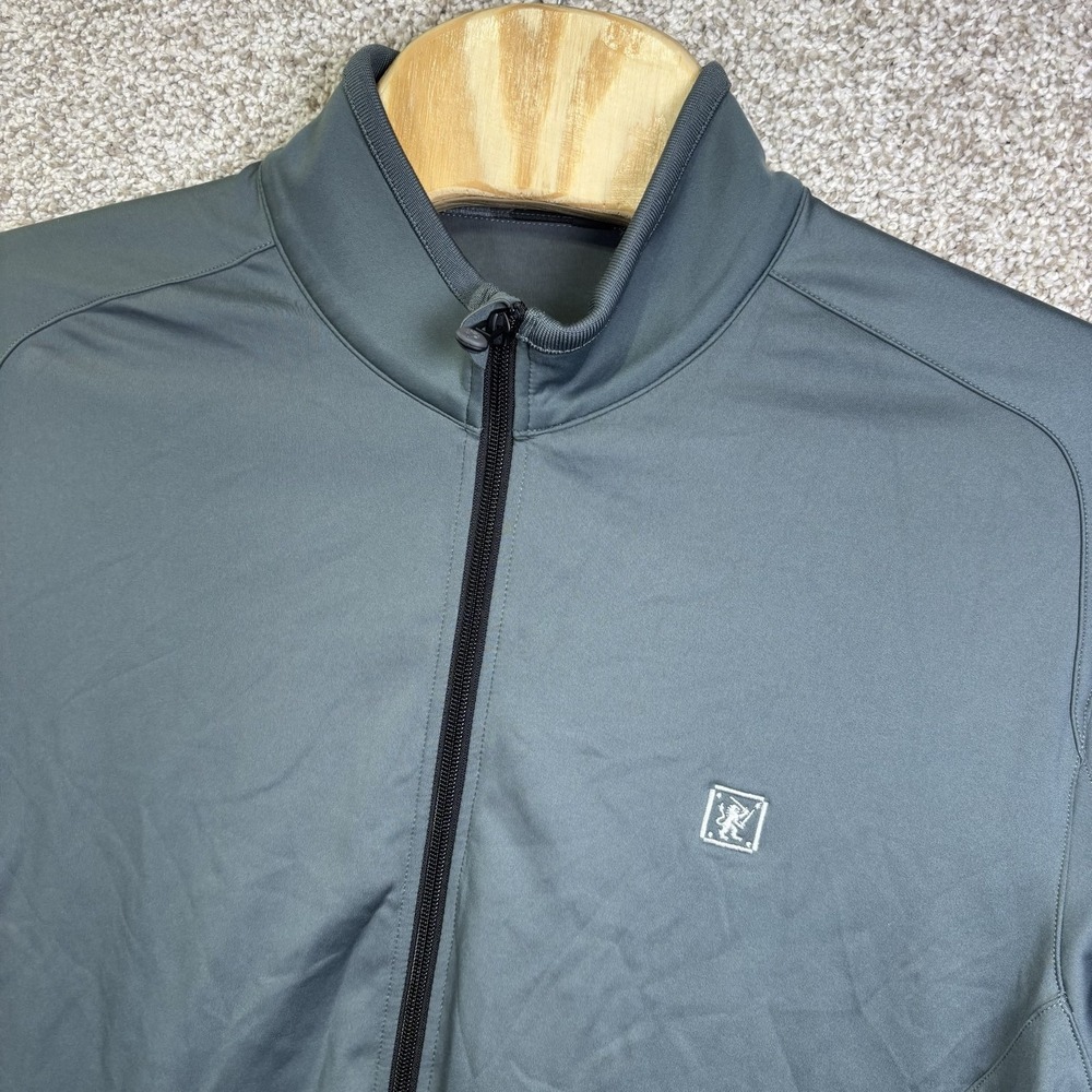 Greyson Jacket Mens XL Gray Softshell Windbreaker Full Zip Golf North Lion Logo